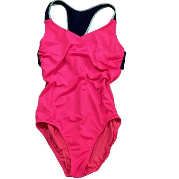 Lands' End One-Piece Swimsuit Sz 10 Pink/Black/Multicolor #60Z - Picture 5 of 6